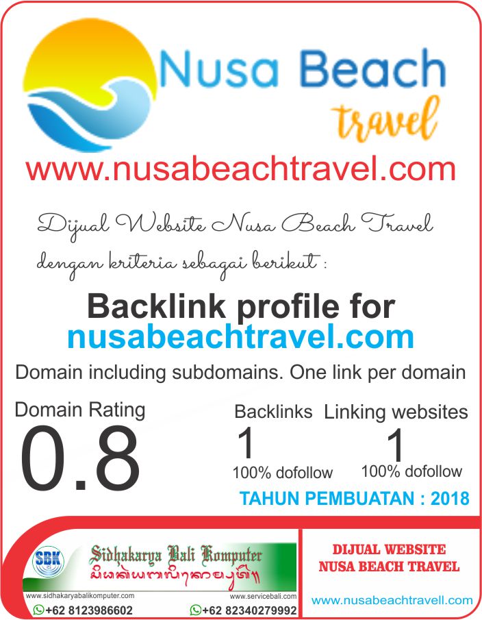 Dijual Website Nusa Beach Travel SEO Friendly