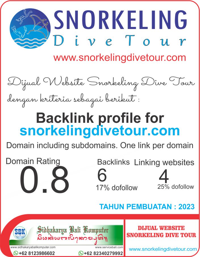 Dijual Website Snorkeling Dive Tour SEO Friendly